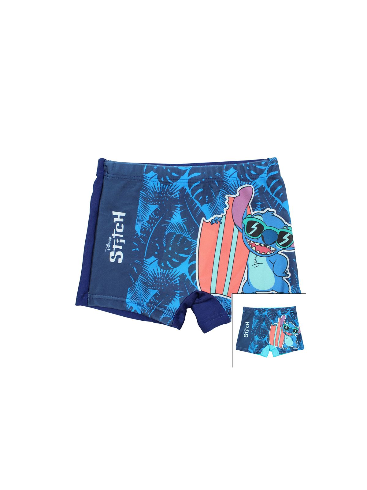 Lilo & Stitch swim trunks.