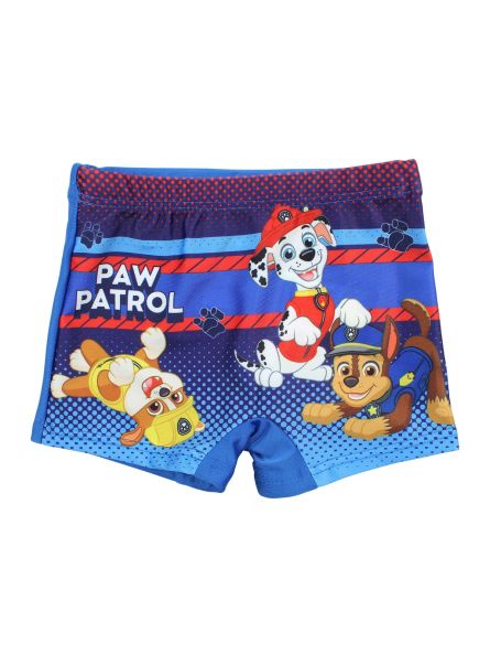 Paw Patrol swim trunks.