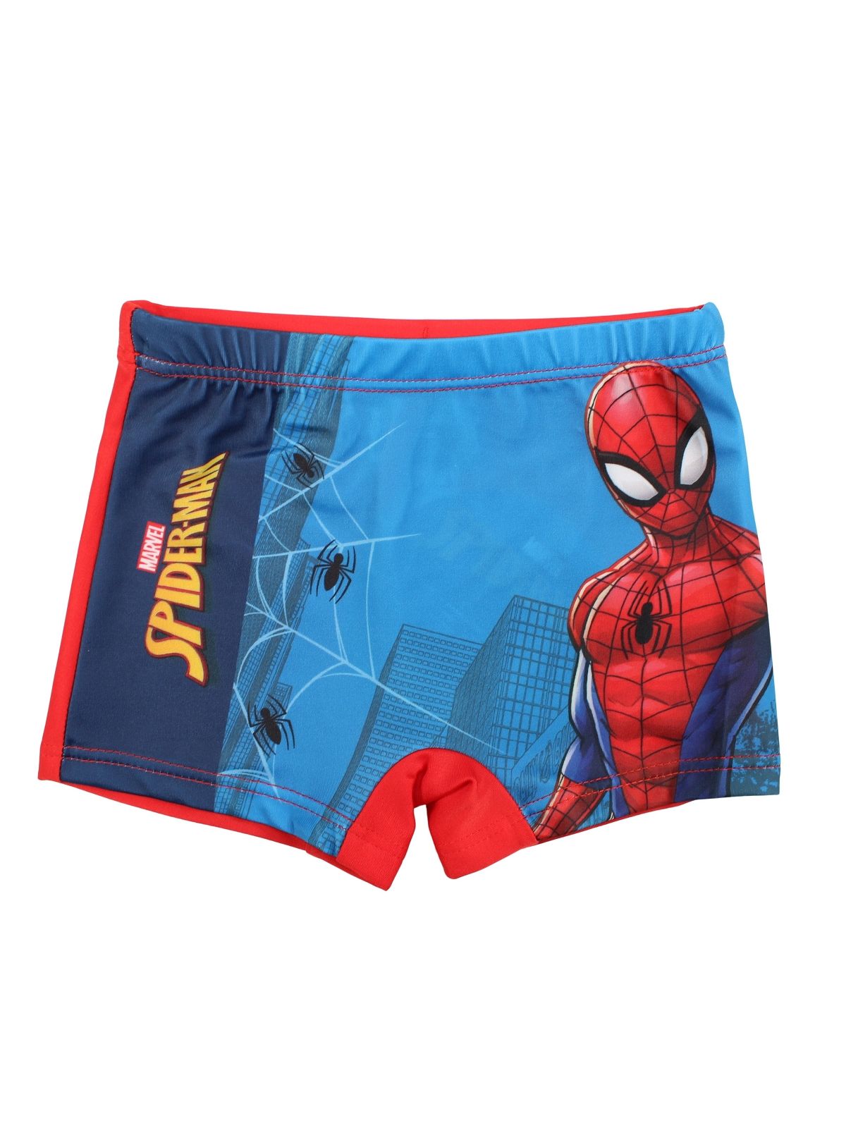 Spiderman swim trunks.