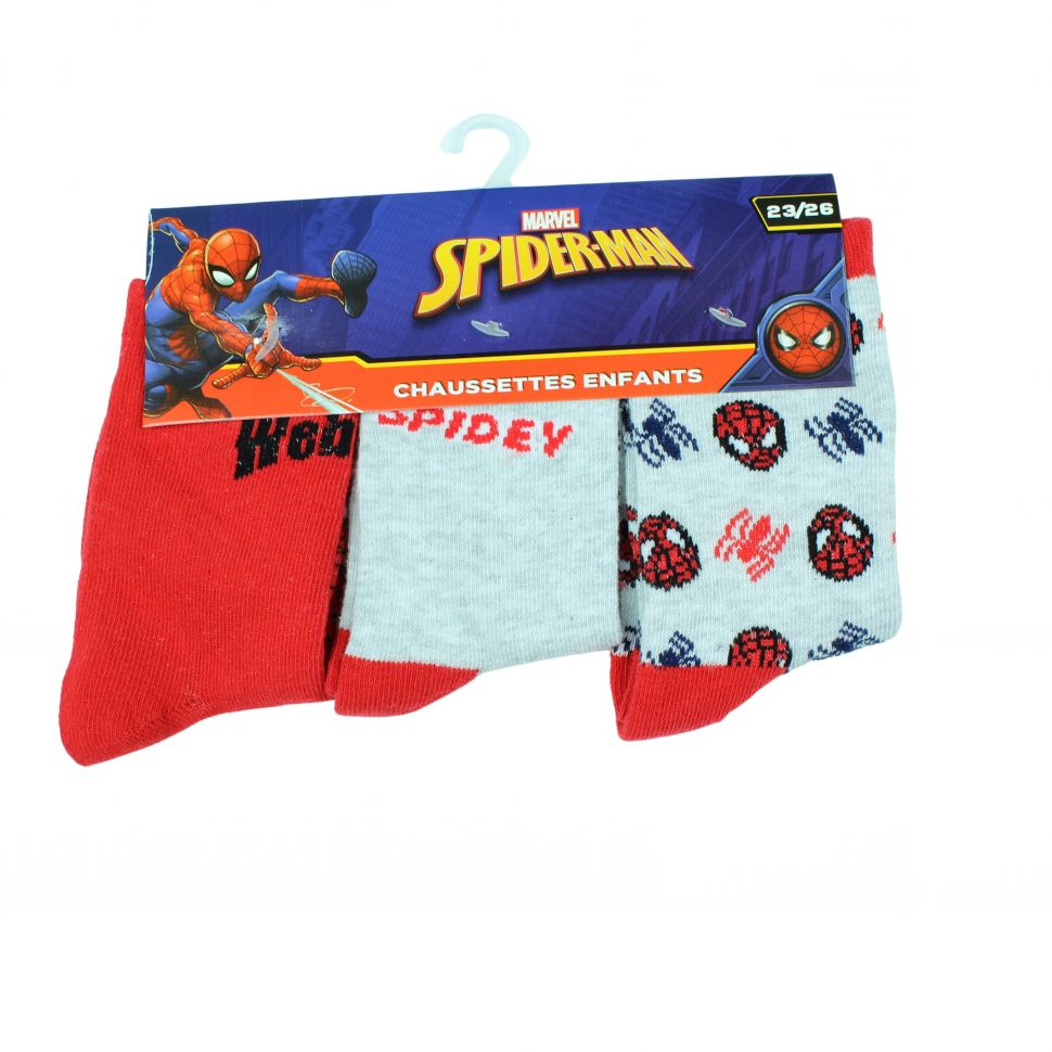 Lot de 3 paires de chaussettes Spiderman 